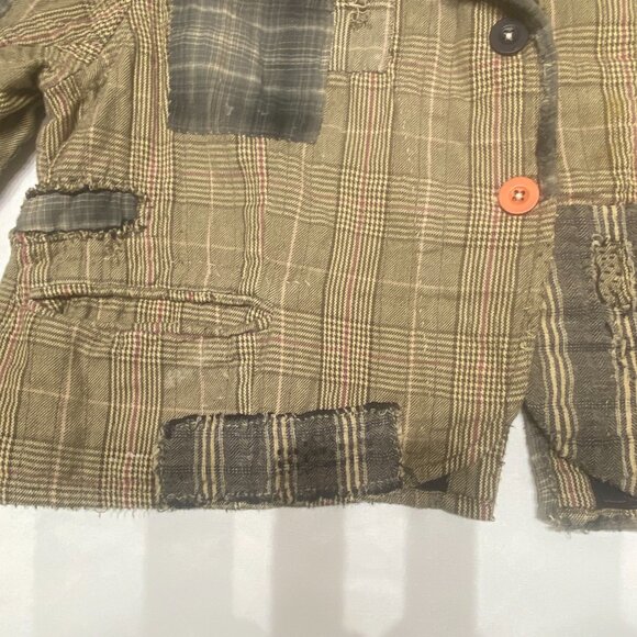 Magnolia Pearl Boro Patchwork Plaid Cropped Jacket – Rare & Authentic - Picture 4 of 11